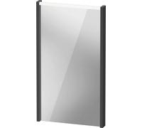 Espejo D-Code de Duravit, panel de luz LED superior, 400x700mm, requiere interruptor de luz externo, 3 W, DC7075049490000, Color: Grafito mate