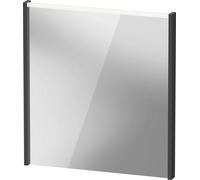 Espejo D-Code de Duravit, panel de luz LED superior, 650x700mm, requiere interruptor de luz externo, 5 W, DC7076049490000, Color: Grafito mate