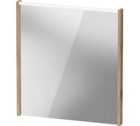 Espejo D-Code de Duravit, panel de luz LED superior, 650x700mm, requiere interruptor de luz externo, 5 W, DC7076055550000, Color: Roble jaspeado