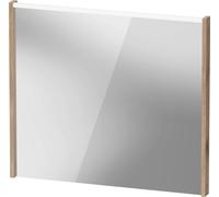 Espejo D-Code de Duravit, panel de luz LED superior, 800x700mm, requiere interruptor de luz externo, 6 W, DC7077055550000, Color: Roble jaspeado