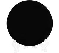 Espejo de 1 Adorno Soporte Obsidiana Circular de Negro Pieza