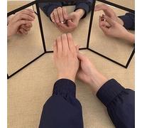 Espejo de 3 vías con trucos mágicos, tarjeta de moneda, accesorio de aprendizaje mágico para mago profesional, primer plano, ilusiones, accesorios de trucos