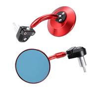 Espejo De Asistencia Espejo Retrovisor para Motocicleta para Benelli Leoncino 500 250 800 502c 752s Trail 302S con Reflector Retro En El Extremo del Manillar(Rojo)