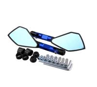 Espejo De Asistencia para Yamaha XVS950 XV1900 XVS1300 | V-Star Virago Warrior Royal Espejo Retrovisor Lateral Plegable Y Giratorio Para Motocicleta (8 Mm X 10 Mm)(AZUL)