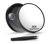 Espejo de aumento 30X con pinzas para aseo y viajes