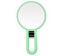 Espejo de aumento de mano plegable de doble cara con mango ajustable de 360 grados para un cuidado facial y ocular detallado (verde)