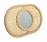 Espejo de bambú marrón 42x28x1