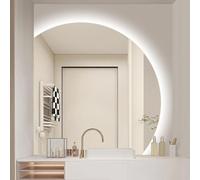 Espejo de baño antivaho de montaje en pared de 36" y 40" de 28" y 32" con temperatura de color ajustable de 3000 a 6000 K, espejo de tocador sin marco retroiluminado regulable de 1/4" redondo (co