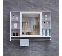 Espejo de baño, Armario con Espejo para Maquillaje, Espejo de tocador con Espacio de Almacenamiento, botiquín con Espejo y Barra para suéter (Blanco, 70 cm)