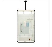 Espejo de baño colgante de techo, 40 x 70 cm, espejo decorativo flotante con brazo montado en el techo para tocador, maquillaje, baño y dormitorio, elegante accesorio de tocador