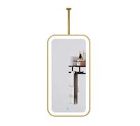 Espejo de baño Colgante de Techo con Luces LED, Espejo de Pared Rectangular - Espejo de baño Vertical suspendido con Brazo articulado para decoración del hogar o del Hotel (40x80cm)