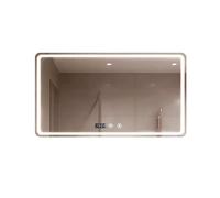Espejo de Baño con Luz. Espejo Rectangular de Pared con Enchufe, 3 Tonos de Color, Ajuste de Brillo y Antivaho, con Indicador de Hora y Temperatura. Ideal para Baño o Tocador. (Horizontal - 80x60cm)