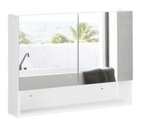 Espejo de Baño con Luz LED de Pared con Puertas Armario baño Botiquin 3 Modelos Aosom España