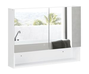 Espejo de Baño con Luz LED de Pared con Puertas Armario baño Botiquin 3 Modelos Aosom España