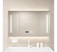 Espejo de baño con luz LED, regulable, antivaho, interruptor táctil, botiquín de pared de 100 cm, espejo de maquillaje, muebles de baño elegantes (color: B)