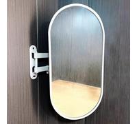 Espejo De Baño Extensible Y Giratorio De 360° Para Espacios Pequeños, 30x60cm, 40x70cm, 40x80cm, 50x80cm, 50x90cm, Espejo De Maquillaje Ovalado Para Montar En La(Size:40x70cm/15.7x27.6in,Color:blanco)