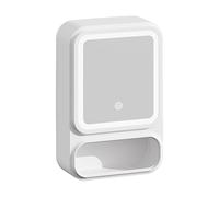 Espejo de baño genérico, espejo con organizador de almacenamiento, LED iluminado, gabinetes magnéticos de la puerta integrados, decoración moderna de baño para champú, maquillaje y aseo