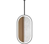 Espejo De Baño Giratorio Ovalado con Luz Led, Black, 100L x 60W cm
