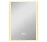 Homcom espejo de baño con luz led 70x50 cm espejo de pared con 3 colores de luz brillo ajustable función antivaho función de memoria interruptor táctil ip44 horizontal/vertical