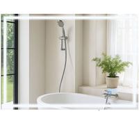 CLP Espejo de Baño con Iluminación Jaffrey, Antivaho, Formato Horizontal y Vertical, Espejo de Pared Regulable, 3 Modos de Luz, Tamaño:70x100 cm