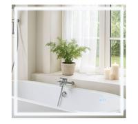 CLP Espejo de baño Jaffrey, Espejo de baño antivaho, Formato Horizontal y Vertical, Espejo de Pared iluminación LED Regulable, Tamaño:80x80 cm