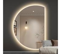 Espejo de baño LED antivaho, moderno, regulable, sensible al tacto, retroiluminado, diseño de corte derecho, 90 cm, tamaño perfecto para decoración del hogar