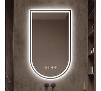 Espejo de baño LED arqueado para Montaje en Pared de 80x130cm/31.49x51.18in | Iluminación Frontal y Trasera, Regulable, antivaho, 3 Colores de luz, Espejo de tocador Moderno para decoración