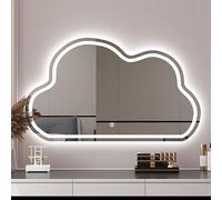 Espejo de baño LED con Forma de Nube, Espejo de tocador táctil con Luces, 3 Colores Ajustables, antivaho, a Prueba de explosiones, Regulable sin escalonamientos (3 Colores, 70 cm de Largo x