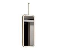 Espejo De Baño LED, Espejo Maquillaje Iluminado, 3 Colores, Regulable, Barra For Colgar Que Se Puede Personalizar, Adecuado For Guardarropas Entrada Y Decoración del Hogar(Gold,50x100cm)