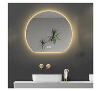 Espejo de baño LED inteligente de 90 cm, espejo de maquillaje montado en la pared, atenuación continua, cristal plateado HD, 5 mm, a prueba de explosiones, ideal para sala de estar y decoración del