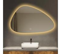 Espejo de baño LED Irregular de 70x90 cm (27,55x35,4 Pulgadas), 3 temperaturas de Color (3000K-6000K), Regulable, Resistente al Agua IP44 | Espejo de tocador de Pared para Maquillaje, Decora