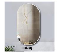 Espejo de baño ovalado montado en la pared, espejo de tocador en forma de píldora, elegante, ahorra espacio, diseño moderno para decoración del hogar