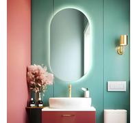Espejo de baño ovalado retroiluminado reversible Olivia LED 50x90 hecho en Itali