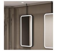 Espejo de baño rectangular LED con luces, color negro, espejo de tocador decorativo sobre el fregadero, 60 x 120 cm, diseño moderno para uso doméstico y hotelero