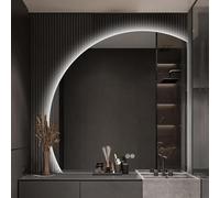 Espejo de baño redondo LED de 70 x 70 cm, Smart Touch, antivaho, retroiluminado, montaje en pared, decoración moderna y elegante para el hogar y el baño