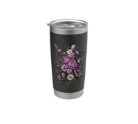 Espejo de belleza para salón de colibríes florales Vaso térmico de acero inoxidable de doble pared