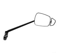 Espejo de bicicleta con lente principal gran angular y lente adicional, giratorio 360°, de aleación de aluminio, espejo de manillar ajustable para mayor seguridad vial, negro (derecho individual)