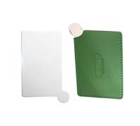 Espejo de bolsillo genérico | Espejo compacto de maquillaje con cubierta de piel sintética | Vanidad de acero inoxidable para niñas adolescentes y mujeres