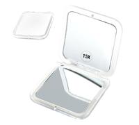 Espejo de Bolsillo Mirrorvana Doble Cara con Aumento 15X - Compacto y Ligero, Ideal para Viajes y Retoques Diarios