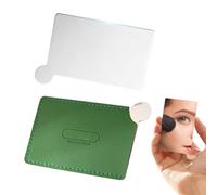 Espejo de bolso Estuche compacto - Espejo de vanidad de cubierta de cuero PU, acero resistente a los arañazos, reflejo estándar de ampliación de doble cara con tapa protectora con bisagras