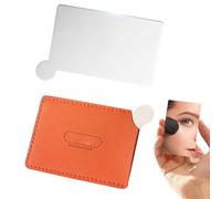 Espejo de bolso Estuche compacto - Espejo de vanidad de cubierta de cuero PU, acero resistente a los arañazos, reflejo estándar de ampliación de doble cara con tapa protectora con bisagras