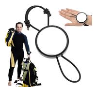 Espejo De Buceo - ABS Con Lente De Vidrio | Espejo Retrovisor De Buceo De Supervivencia Con Cuerda Elástica | Espejoo Ajustable De Montaje Lateral Para División De Cuevas, Seguridad Subacuátic