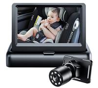 Espejo de coche para bebé de Imoro, vista infantil en el asiento trasero con visión amplia y transparente, visión nocturna, cámara dirigida al bebé, fácil de observar cada movimiento del bebé