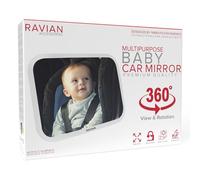 Espejo de coche para bebé para asiento trasero, elementos esenciales más seguros para recién nacidos con vista trasera, irrompible, ajustable para mirar hacia atrás, para bebés, niños y mascotas