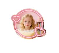 Espejo de corazón rosa con letreros de neón de luz para vestuario, sala de estar, dormitorio, bonito espejo de luz de neón con intensidad regulable para decoración de pared, regalos para mujeres