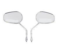 espejo de cristal transparente Para Harley Para Motocicletas Davidson Espejos Retrovisores Laterales 8mm(Black)