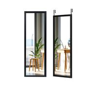 Espejo de Cuerpo 120 x 37 cm con Ganchos para colgar en Puerta o en Pared Negro
