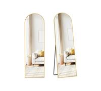 SONGMICS Espejo de Cuerpo Entero, 165 x 60 cm, Espejo de Pie Rectangular con Soporte, con Marco de Aleación de Aluminio, Cristal Templado, para Dormitorio, Salón, Vestuario, Negro Tinta LFM038BD01
