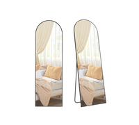 Espejo de cuerpo entero arqueado con soporte 160 x 50 cm Negro Tinta