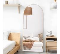 Espejo de cuerpo entero Elemango, 165 x 60 cm, arqueado, de pie con soporte, para colgar o contra la pared, vertical, color negro, para vestidor o dormitorio grande (negro) nuevo